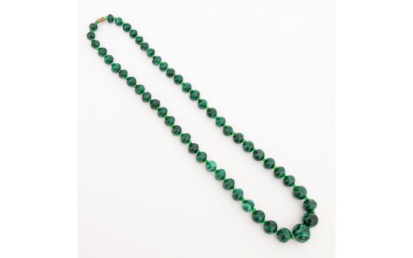 Vintage Malachite Bead Necklace